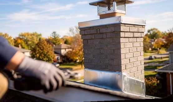 Cap fastened to a block flue